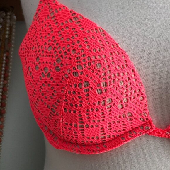 Victoria's Secret Padded Push Up Lace Demi Bra 34C - NEW - Picture 6 of 8